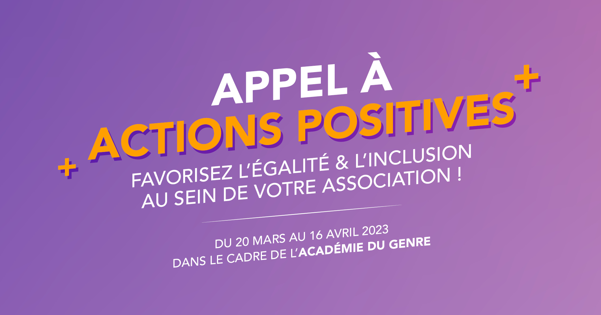 Académie du genre - Appel à actions positives